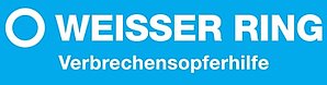 Werbetafel mit der Aufschrift Weisser Ring Verbrechensopferhilfe